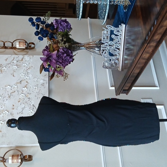 Super Sexy Multicolor Sequined Bodycon Mini Dress. Size L - Picture 7 of 17